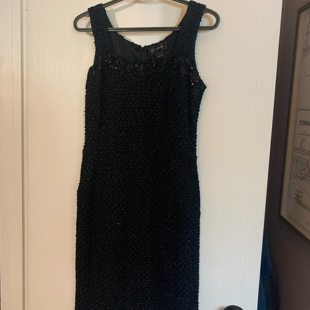 Vintage Black Beaded and Seated Cocktail Dress